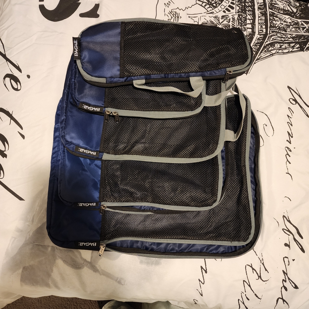 Bagail Compression Packing Cubes Black and Blue NWOT